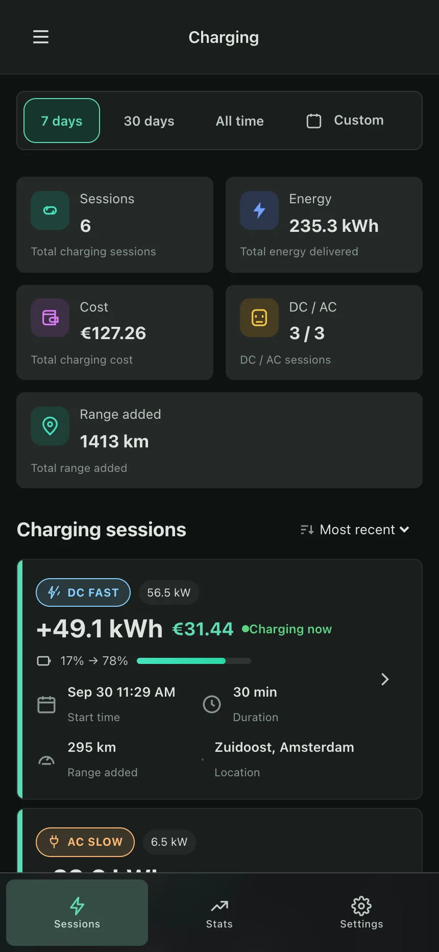 OverDrive Charging screen