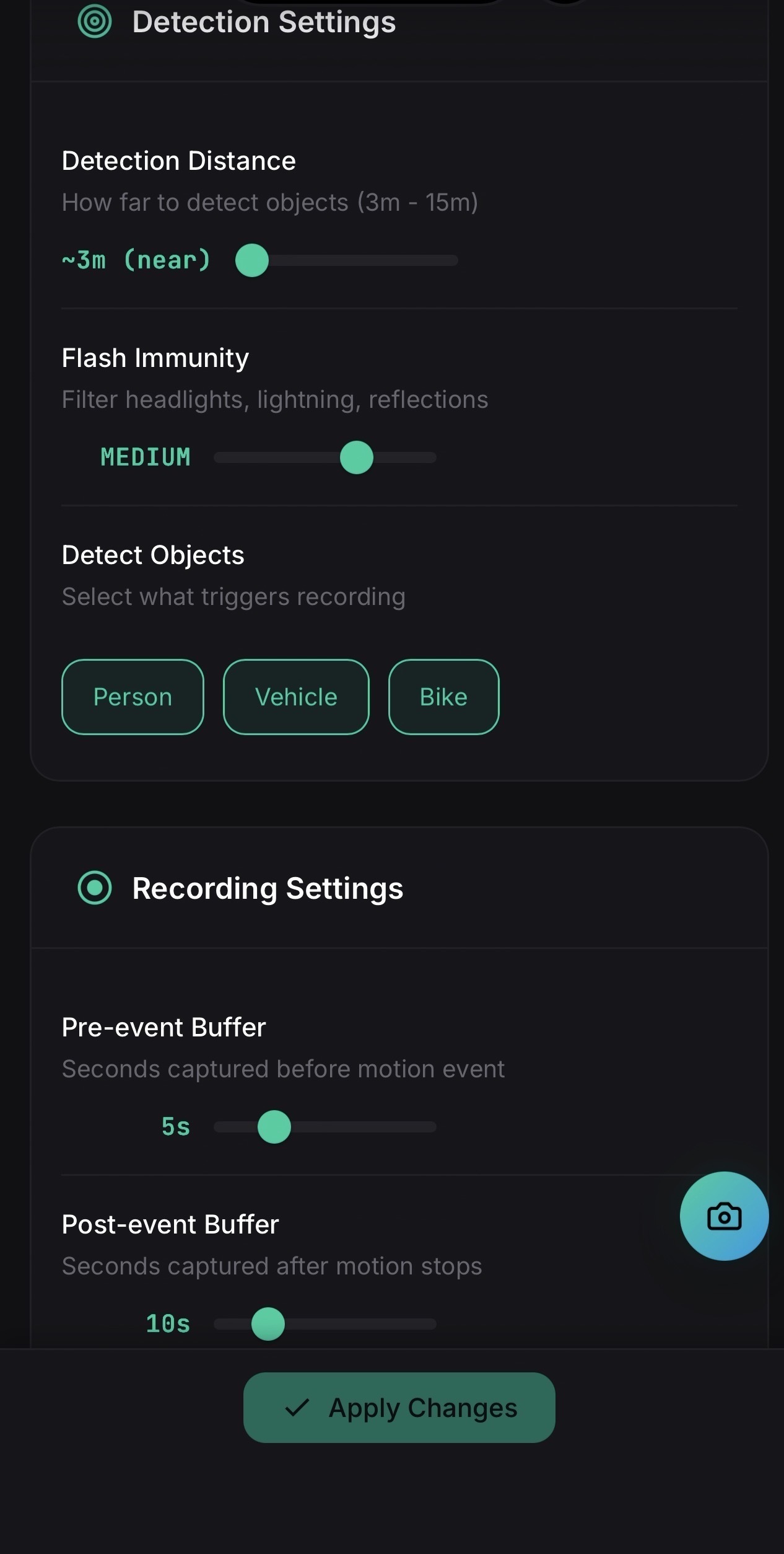 Surveillance Settings